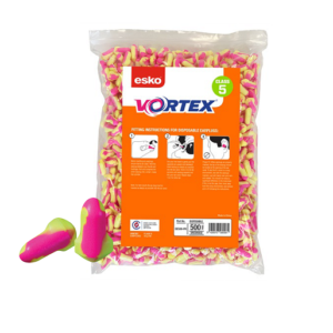 Esko Vortex Earplugs T-Shaped, C5, Uncorded, 500 Pairs Refill Bag