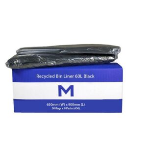 MP-60L Black Bin Liners 30mu, 50Bags P/Pack, 450pcs P/Ctn