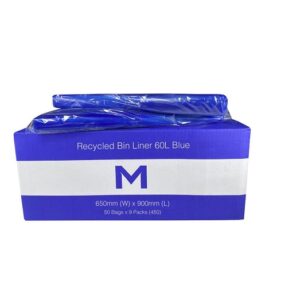 MP-60L Blue Bin Liners 30mu, 50Bags P/Pack, 450pcs P/Ctn