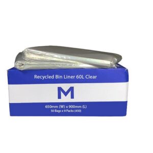 MP-60L Clear Bin Liners 30mu, 50Bags P/Pack, 450pcs P/Ctn