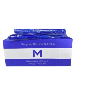 MP-80L Blue Bin Liners 30mu, 50 Bags P/Pack, 350pcs P/Ctn