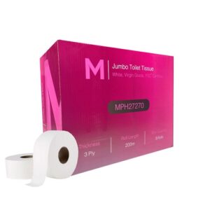 MP-Jumbo Toilet Tissue, 3Ply, 200m 8 Rolls Carton