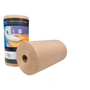 Antibac Wavy Wipes, 4 Rolls Ctn, Brown