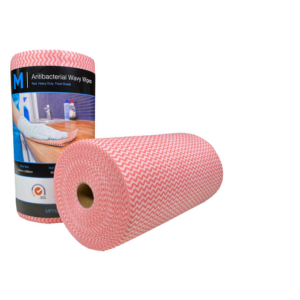 Antibac Wavy Wipes, 4 Rolls Ctn, Red